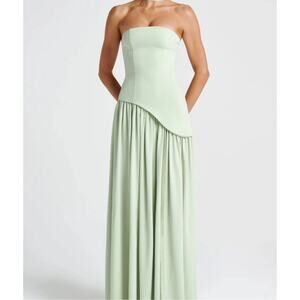 Baby Boo Mint Green Maliyah Asymmetric Corset Drop Waist Maxi Dress